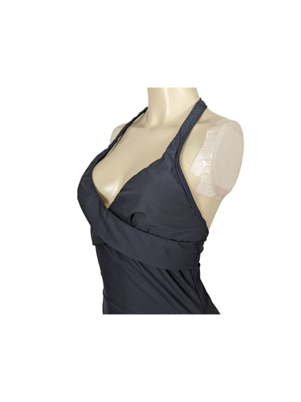 Talbots one piece halter style wrap bust black swimsuit size 8 - Picture 8 of 10
